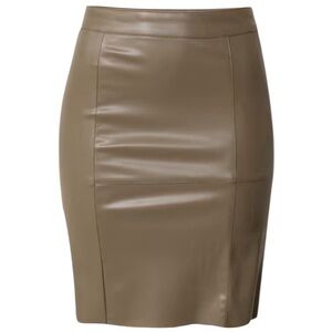 NWOT Vero Moda Women’s Faux Leather Pencil Skirt in Taupe‎ Body-con
